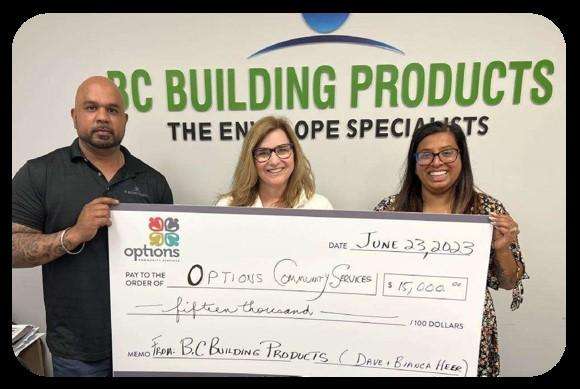 Options receiving check from one of our golf tournaments.