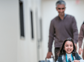 Young refugee family