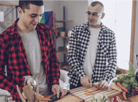 adults learning cooking, learning life skills